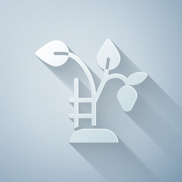 剪纸草莓灌木与浆果的图标图片下载