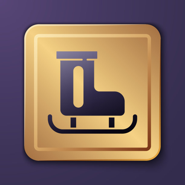 紫色花样滑冰图标孤立在紫色图片下载