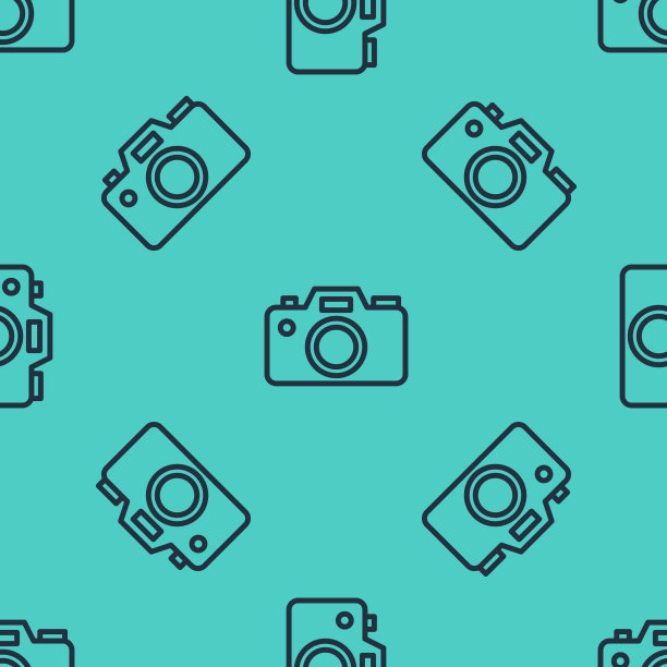 黑线照片相机图标隔离无缝图片下载