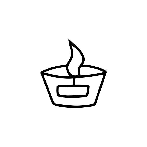 蜡烛在烛台上黑白涂鸦图片下载