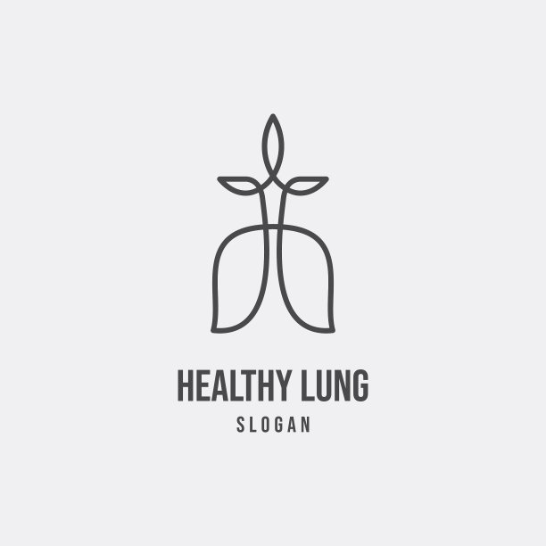独特的健肺线标志模板图片下载
