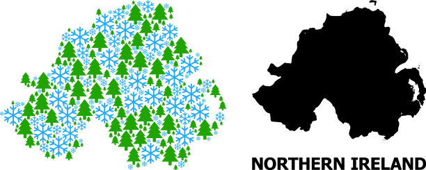 北爱尔兰新年马赛克地图图片下载