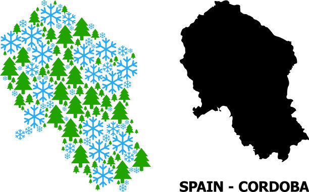 冬季组成地图科尔多瓦西班牙省图片下载