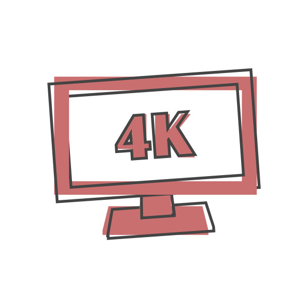 图标4k电视卡通风格上的白色孤立图片下载