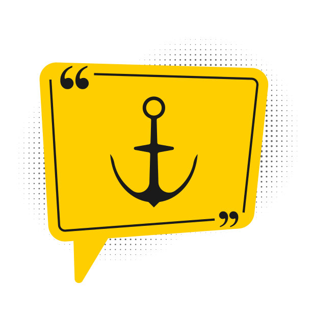 黑色锚图标孤立在白色背景图片下载