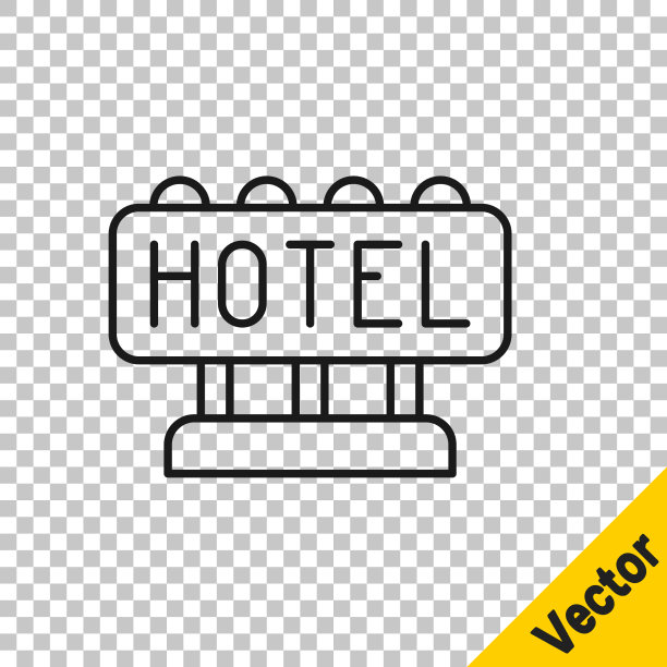 带文字的户外广告黑线招牌图片下载