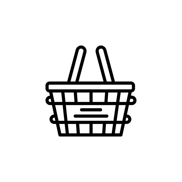 购物篮图标线条风格完美图片下载