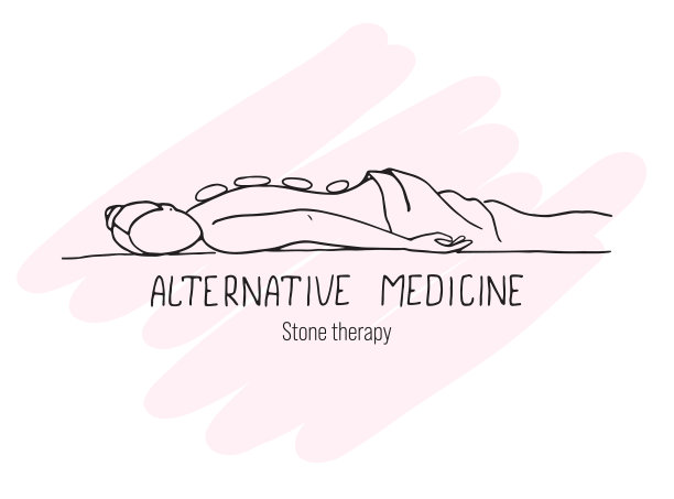 一位妇女正在用热石头治疗图片下载