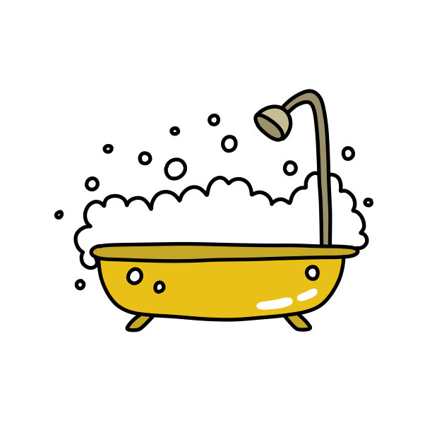 浴缸图标涂鸦颜色可爱图片下载