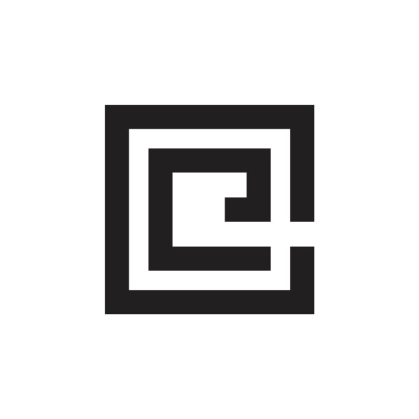 字母EC简约方形几何标志图片下载
