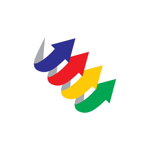 简约3D彩色箭头向上装饰Logo图片下载