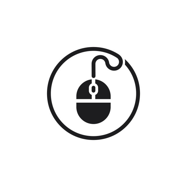 鼠标圆形线条符号标志图片下载