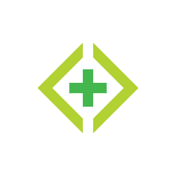 彩色几何正方形医疗logo图片下载