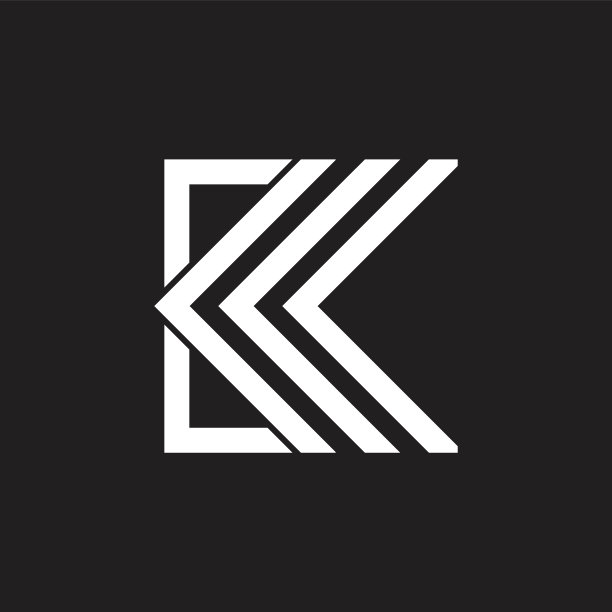 字母k条纹箭头标志图片下载