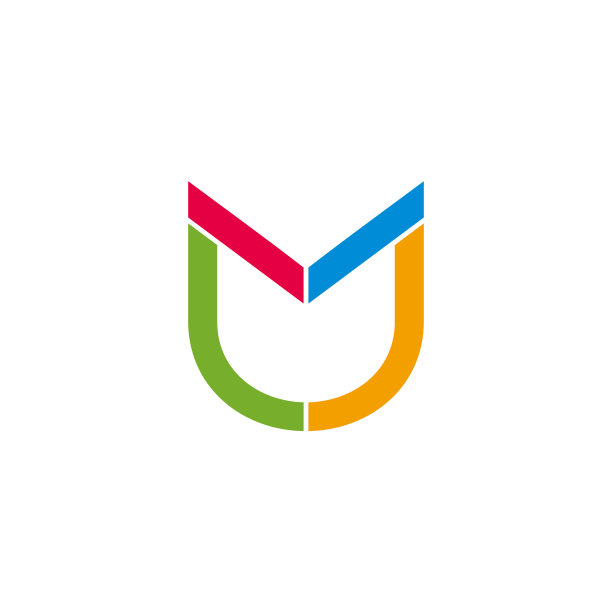 MJ字母简约几何彩色Logo设计图片下载