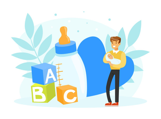 年轻男子父母抱着贝恩手臂护理图片下载