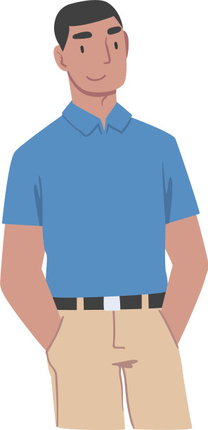 年轻的茶色微笑男子站在姿势图片下载