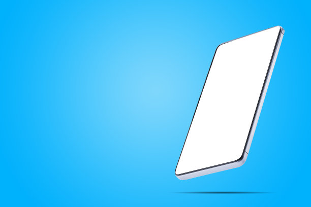 现代手机设备模型与复制空间隔离。智能手机上的空白屏幕，蓝色背景图片下载