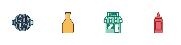 烧烤架配香肠番茄酱瓶图片下载