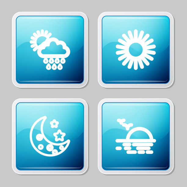 Set line云与雨和太阳太阳月亮星星图片下载