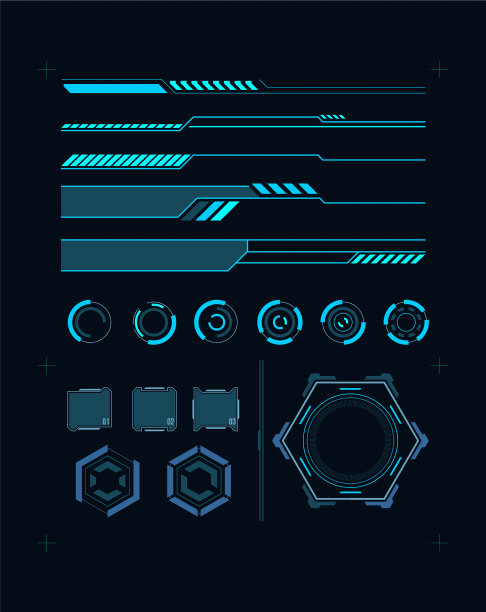 未来hud元素界面虚拟图形图片下载