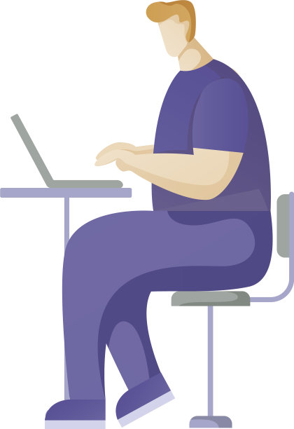 一个坐在笔记本电脑前的商人图片下载