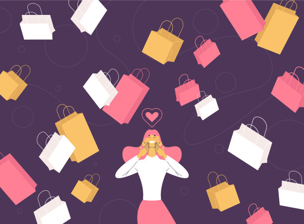 交易从天而降，幸福女人笑靥如花图片下载