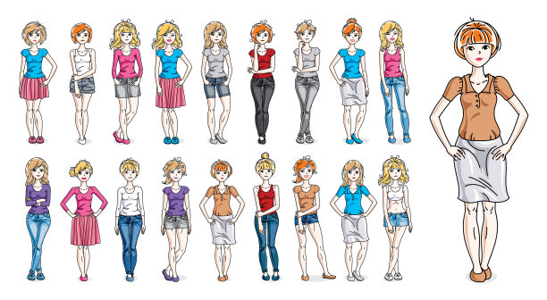 穿休闲装的女人可爱又有魅力图片下载