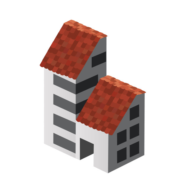 等距三维立体摩天大楼的图片下载