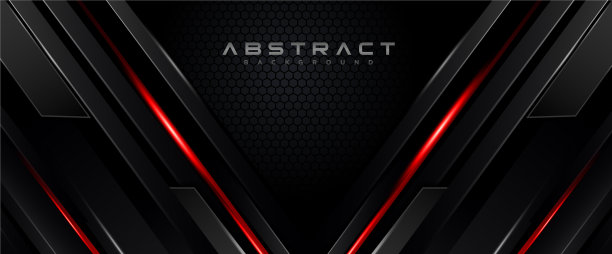 几何形状的未来科技红黑图片下载