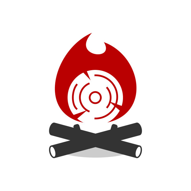 木柴图标现代火焰篝火图片下载