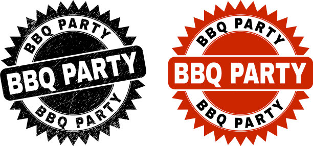 烧烤派对黑色玫瑰形密封与腐蚀风格图片下载