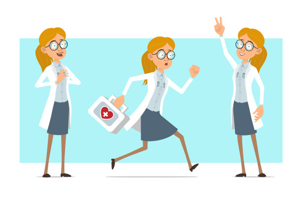 卡通扁搞笑女医生人物设定图片下载