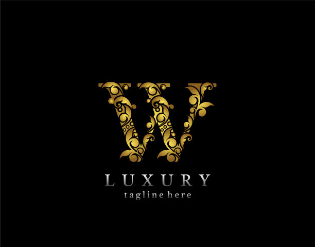 优雅的字母黄金标志图标奢侈的繁荣图片下载