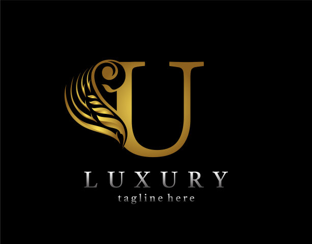 金色首字母u奢华美丽繁盛图片下载