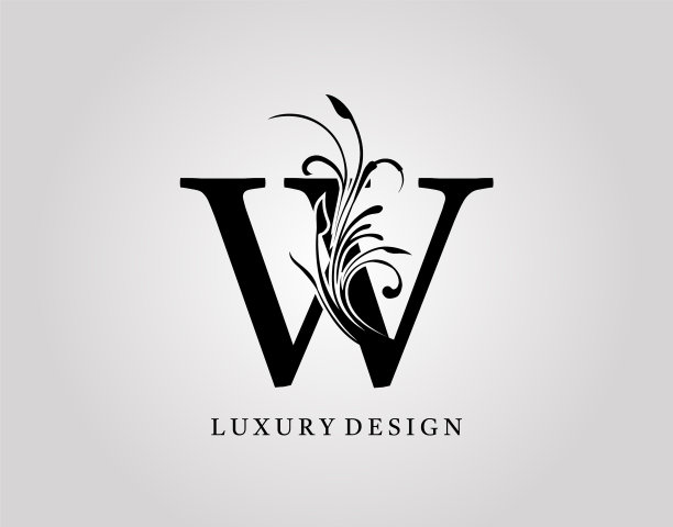 复古的字母花卉设计经典的交织字母图片下载