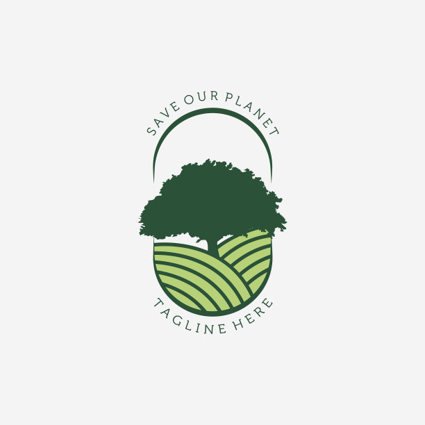 会徽树标志设计复古图标农场图片下载