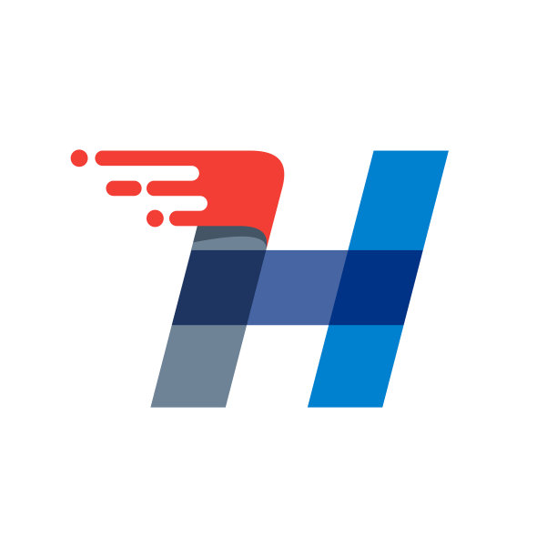 字母h快速运动标志图片下载