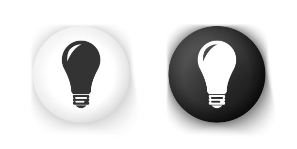 黑白灯泡图标隔离在白色图片下载
