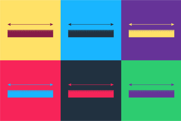 波普艺术测量身高和长度的图标图片下载