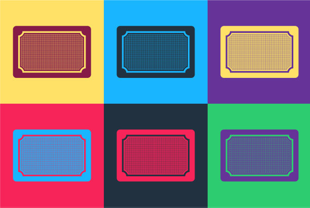 流行艺术门垫图标孤立的颜色背景图片下载