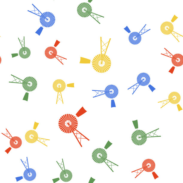 彩色风车图标隔离无缝图案上图片下载