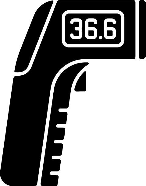 红外温度计黑色字形图标图片下载