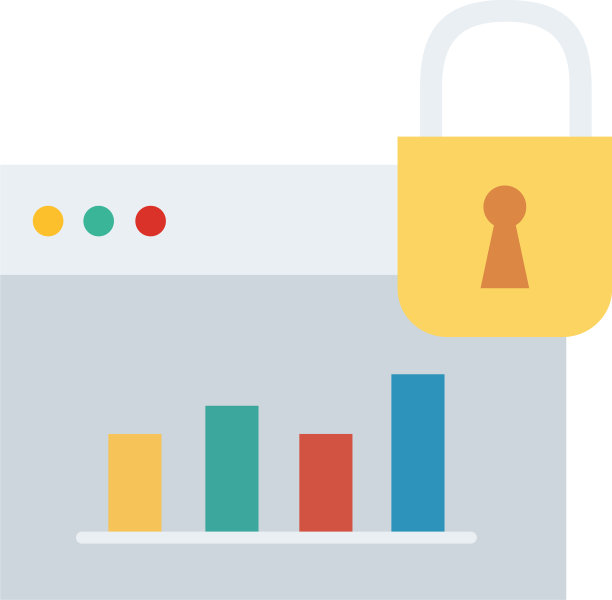 网页模板与挂锁和统计扁平图片下载