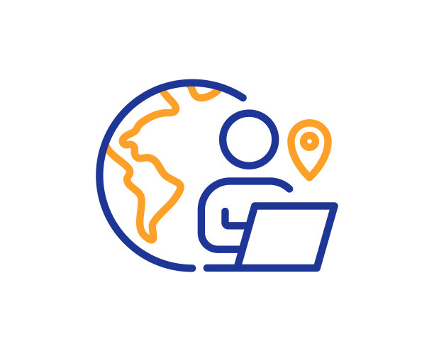 外包工作线图标自由职业者工作标志图片下载