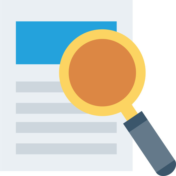 搜索放大镜与文件平面风格图片下载