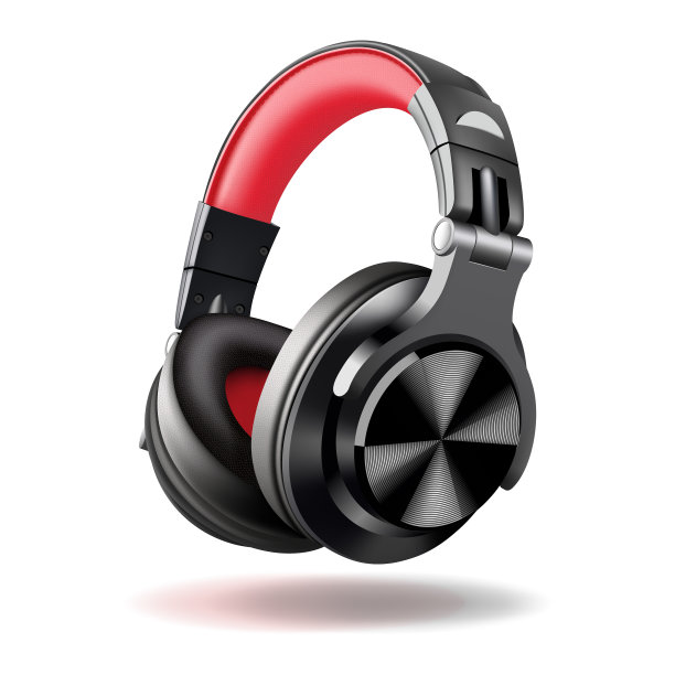 黑色和红色耳机隔离在白色图片下载