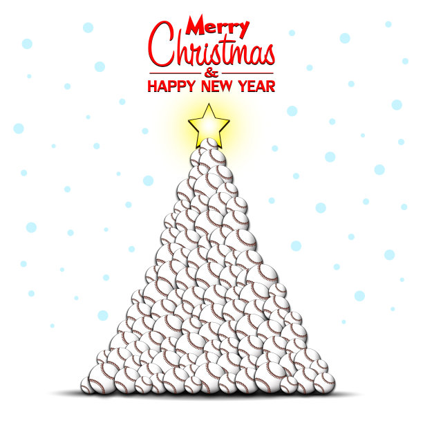 圣诞树做的棒球图片下载