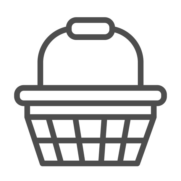 篮子与处理线图标购物概念图片下载