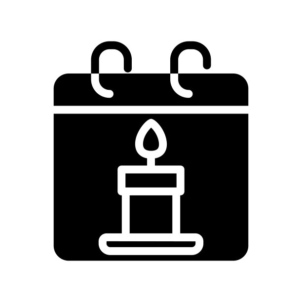 生日字形图标日历图标与蜡烛图片下载